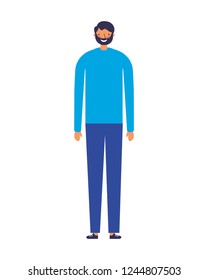 man standing on white background