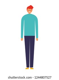 man standing on white background