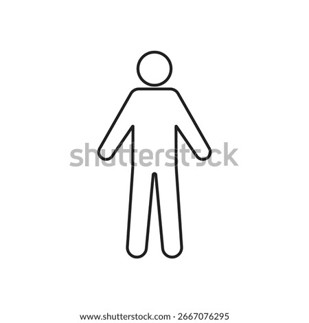 Man standing outline flat icon vector template