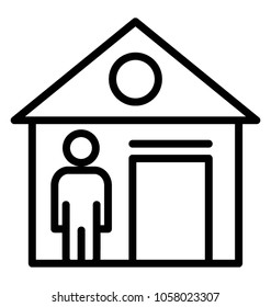 A man standing outside the home concept of real estate agent 