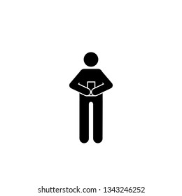 Man, standing, phone icon. Element of human use phone. Premium quality graphic design icon. Signs and symbols collection icon for websites, web design, mobile app