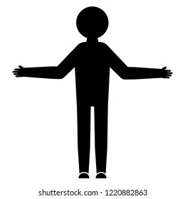 Man in a standing position glyph icon, Stick figure stickman glyph icon