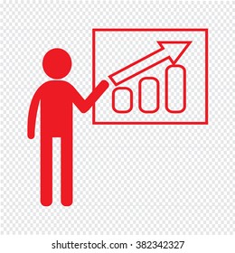 Man standing Presentation chart icon Illustration design