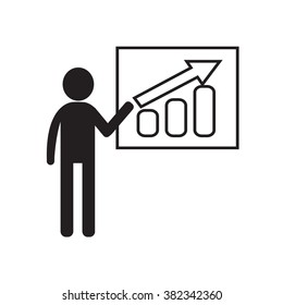 Man standing Presentation chart icon Illustration design