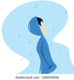 A man standing in the rain