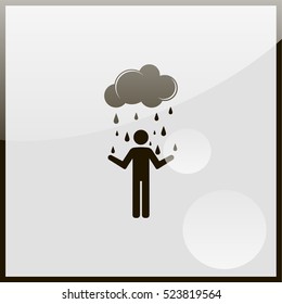 Man standing in rain.