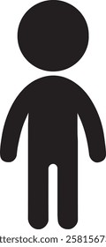 Man standing set, stick figure human. Vector illustration, White background