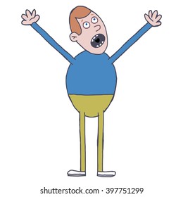 Man standing and shouting