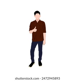 man standing showing thumbs up, okay, yes