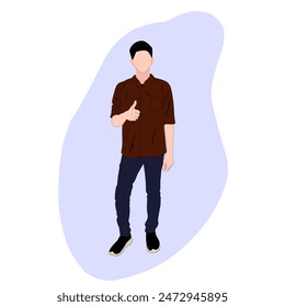 man standing showing thumbs up, okay, yes