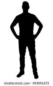 male silhouette standing