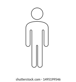 Man standing silhouette. Flat vector cartoon icon. Male body sign, man silhouette symbol vector illustration