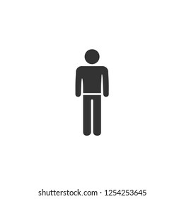 Man standing silhouette. Icon Flat