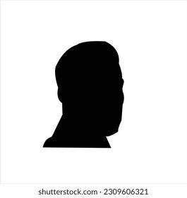 Man standing silhouette, people angle face for eps 10