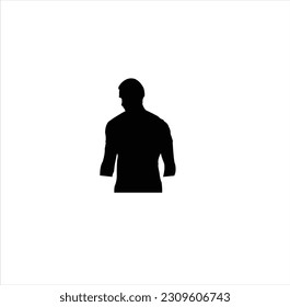 Man standing silhouette, people angle face for eps 10