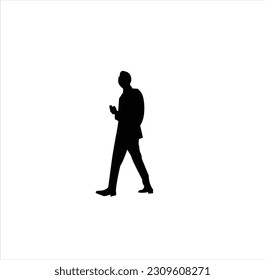 Man standing silhouette, people angle face for eps 10