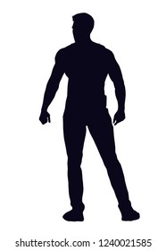 Man Standing Silhouette Vector Art