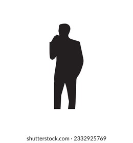 Man standing silhouette Vector Logo