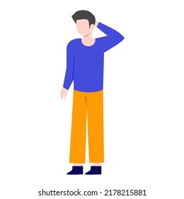 Man standing talking character.vector design.