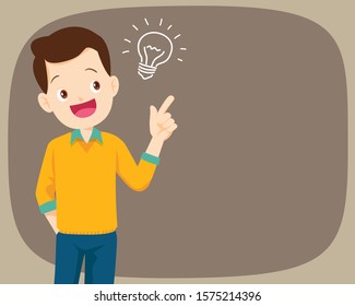 man standing thinking get idea.youngman looking up on empty or blank.father thinks about problem.Thoughtful people understand the problem.happy youngman find successful solution.