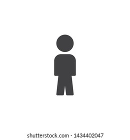 Man standing vector icon. User avatar filled flat sign for mobile concept and web design. People, person silhouette glyph icon. Symbol, logo illustration. Vector graphics