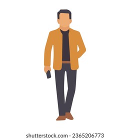 Man standing vector illustration, flat person standing icon vector isolated on a white background 
