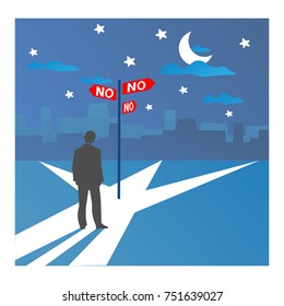 a man stands at the crossroads