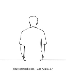 Der Mensch steht mit den Händen in den Taschen des Betrachters mit dem Rücken zum Betrachter - ein Kunstvektor