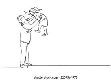 Man Stands Holding Girl Lifts Her Stock Vector (Royalty Free ...