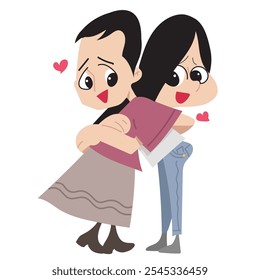 A man stands and hugs a woman he loves.