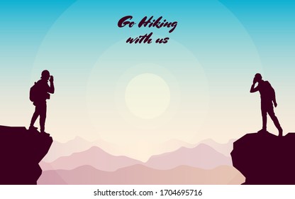 man standing on mountain clipart free