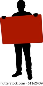 Man stands silhouette vector illustration