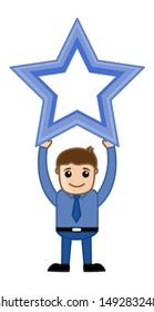 Man with Star - Business Cartoons Character