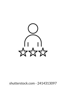 hombre con icono de estrella, icono de mejor línea vector.