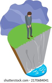 A man staring on a cliff