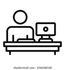 Man start inventory icon. Outline man start inventory vector icon for web design isolated on white background