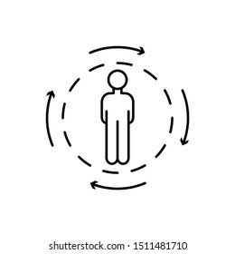 Man statistic graph icon. Element of overpopulation thin line icon