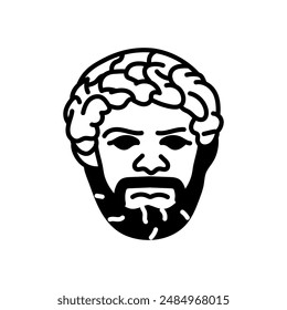 Man Statue Glyph Icon, Vector illustration