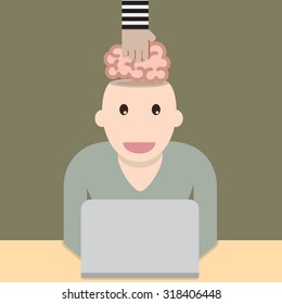 The Man was stealing idea with concept by vector