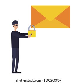 man stealing information avatar character