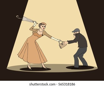 Man steals ladies bag.