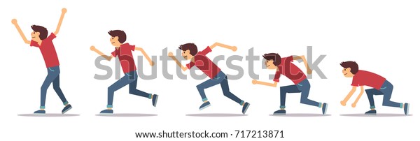 Man Step Running On White Background Stock Vector (Royalty Free ...