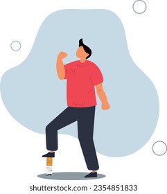 man steps on cigarette butt for quit smoking concept. Stop smoking poster for disease warning.flat vector illustration.