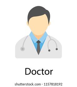 
Man with stethoscopes representin doctor icon  
