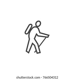 Man with stick vector icon on white background