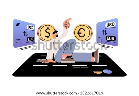 man stock broker sitting on credit card financial trading payment systems currency exchange concept