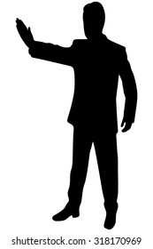 Man stop gesture
