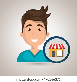 man store market icon vector illustration graphic