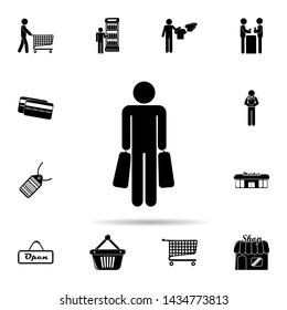 a man with store packages icon. Universal set of shop for website design and development, app development