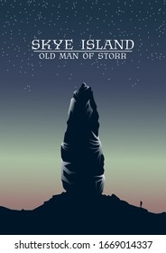 
Man of Storr on the magical skye island Scottish night landscape.
